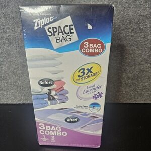 New Ziploc Space Bags 3 Pack 2 XL 1 Jumbo 35x48 Compressed Storage Organization